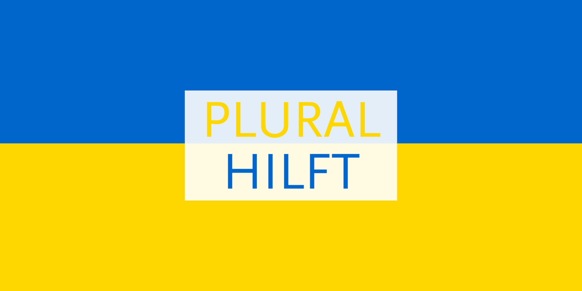 Ukraine Flagge mit Schriftzug 